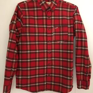 Hollister men red stretch shirt